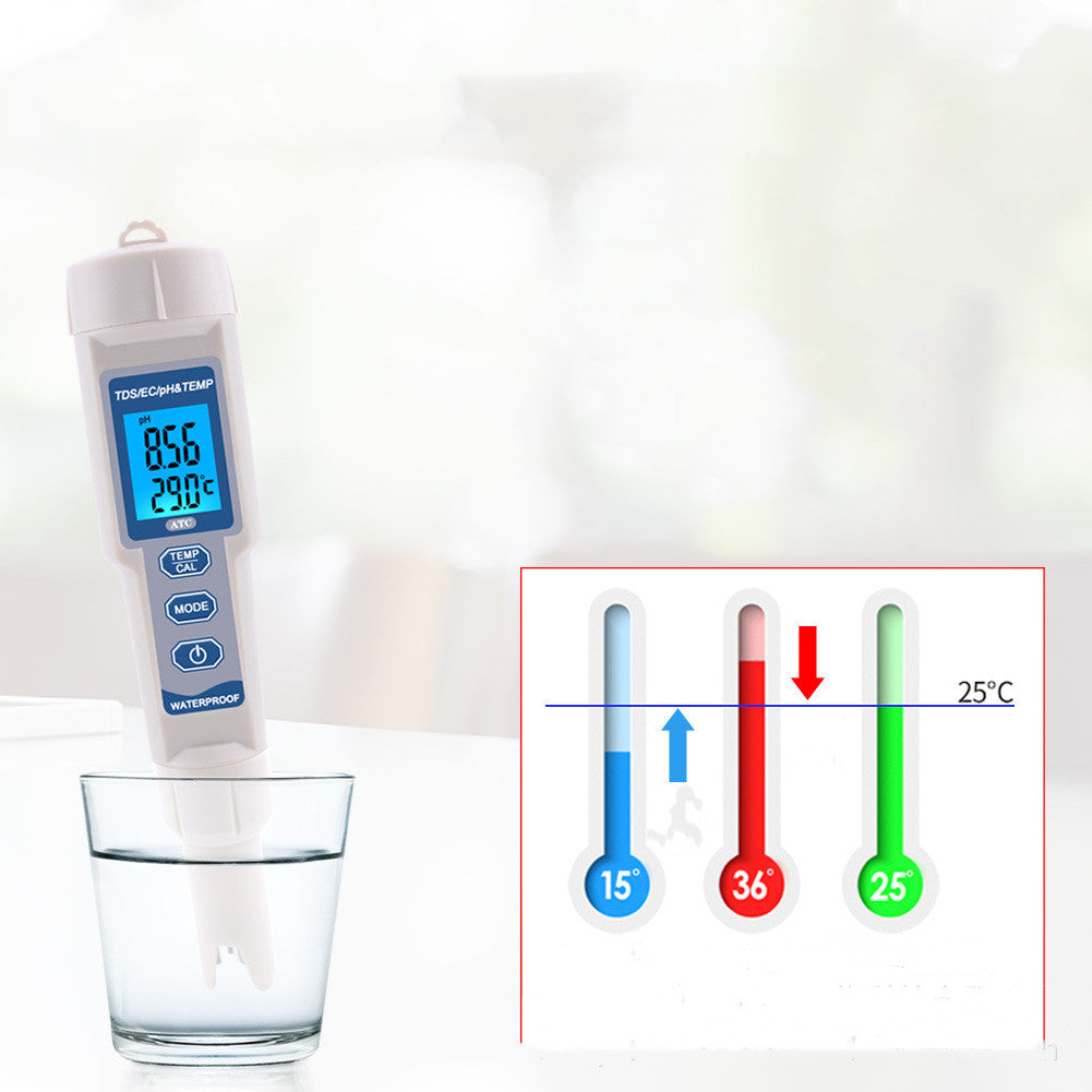 Temperature, PH, Conductivity, Hardness, Water Quality Test Pen