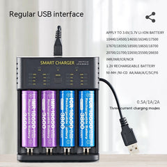 18650 Charger 4 Slot USB Lithium Ion 37V Battery Aani-mh 12V Battery High Current 2A Charging Case