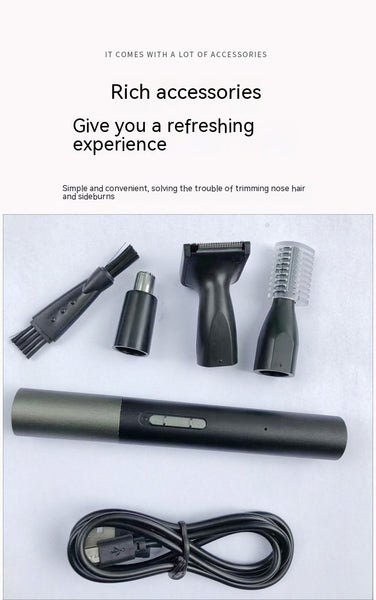 Multifunctional Men's Cleaning Suit Pogonotomy Nose Hair Trimming Eyebrow 3 In 1USB Charging