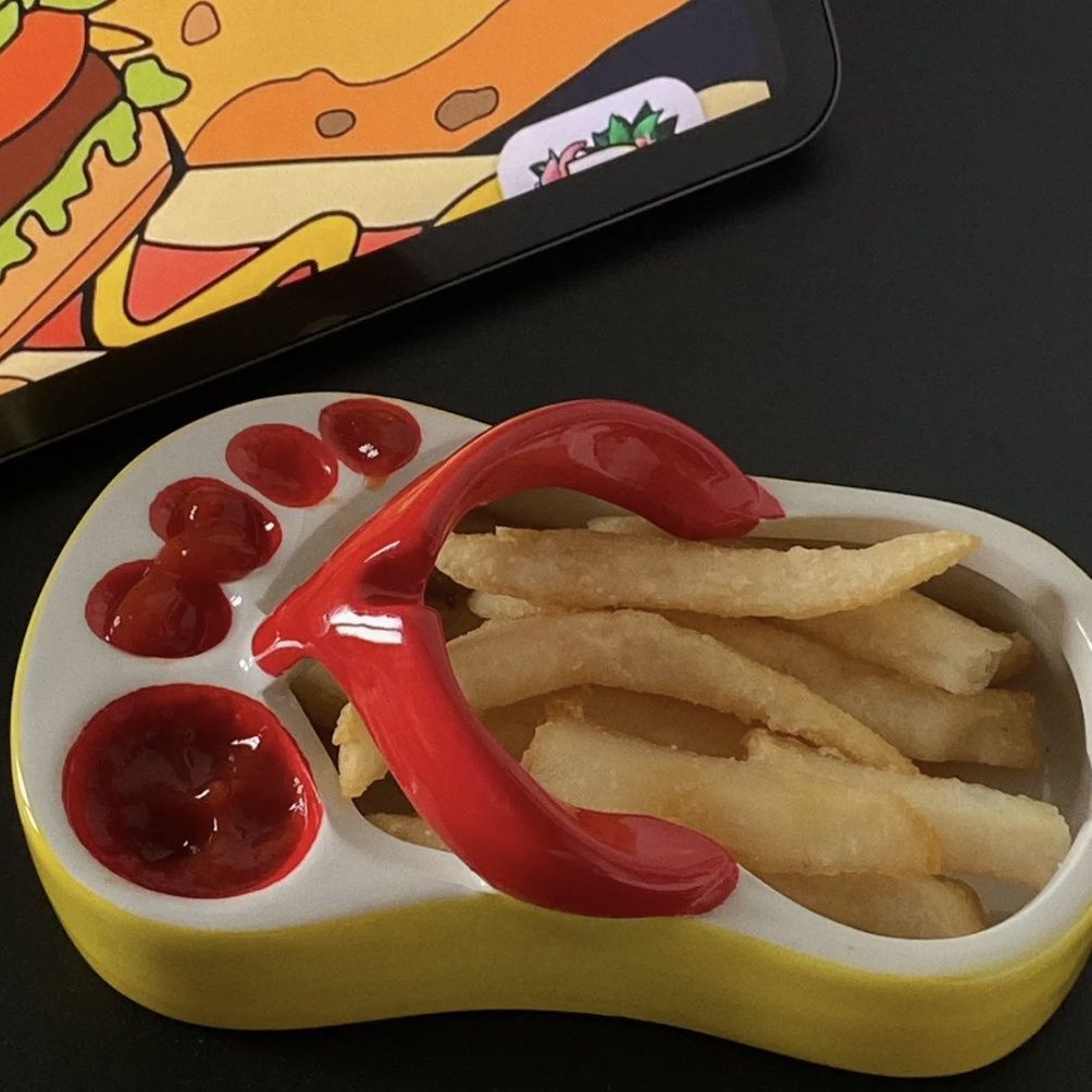 Fries Plate Funny Flip Flop Ornaments Kitchen Gadgets