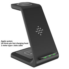 3 In 1 Fast Charging Station Wireless Charger Stand Wireless Quick Charge Dock For Phone Holder