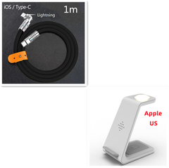 3 In 1 Fast Charging Station Wireless Charger Stand Wireless Quick Charge Dock For Phone Holder